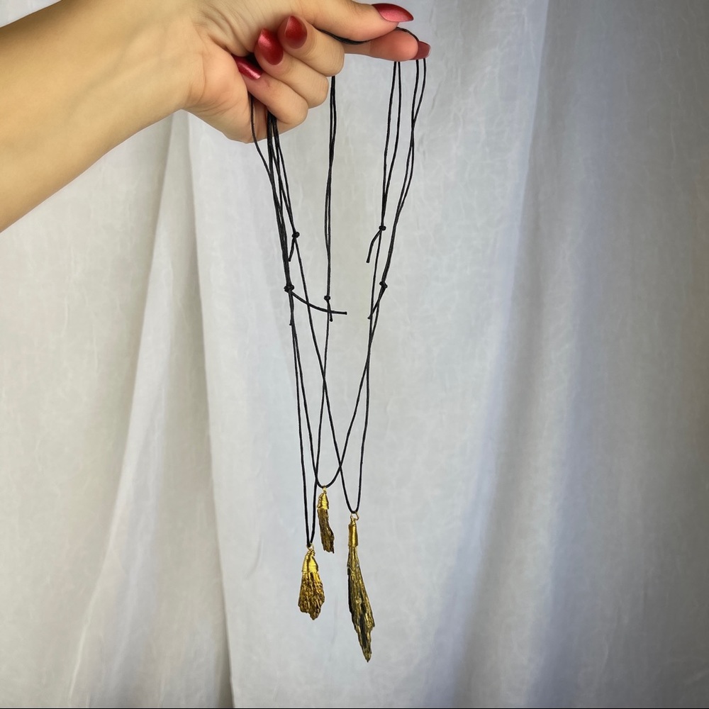 🚫SOLD🚫 NWOT Sage Goddess Alchemist Gold Plated Black Kyanite Pendant Necklace - Picture 16 of 16